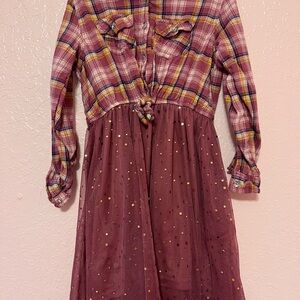Levi's Pink Plaid and Tulle Kids Dress